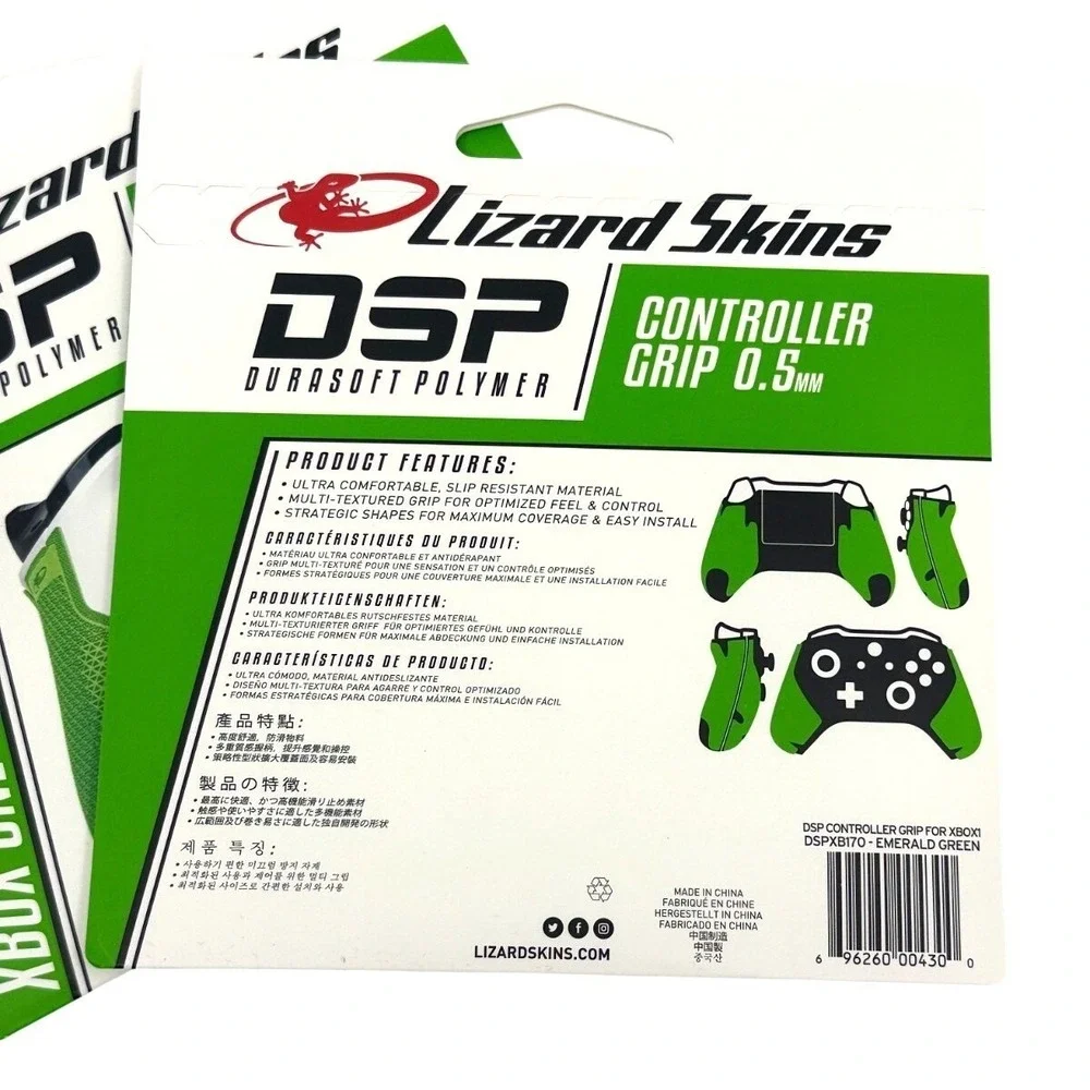 2 Pack‎ Lizard Skins DSP Controller Grip Xbox One Emerald Green 0.5mm NEW
